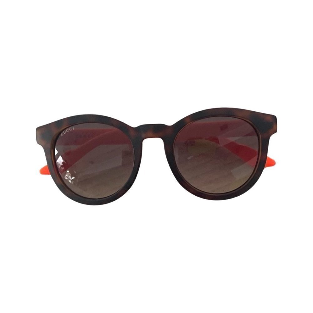 Gucci retro neon orange and green stripped legs sunglasses
